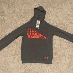 NWT Boy’s Youth Gray & Red Under Armour Hoodie
